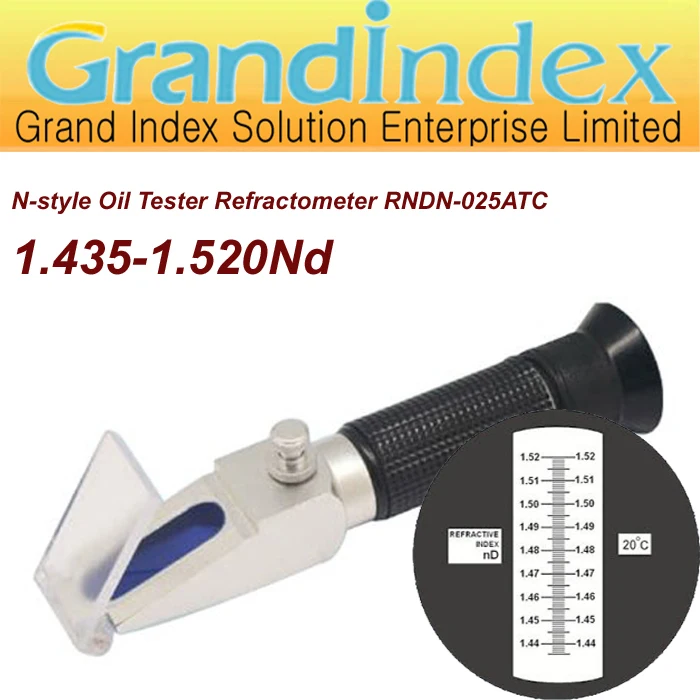 Retail hand held oil Refractometer RND025N/ATC with BUILT IN CALIBRATION KNOB +Calibration oil