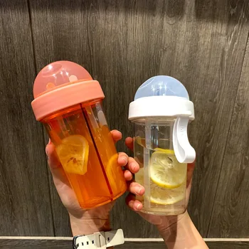 

Creative Double Sided Drinking Bottle Double Sided Plastic Cup Drink Bottle Sport Water Bottles Travel Portable Leakproof Bottle