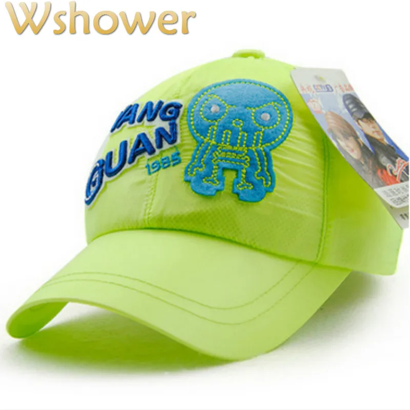 

JAMONT 5 Colors Breathable Mesh Children Summer Hat Cartoon octopus Baseball Cap Hip Hop Boy Girl Snapback Hat Kids Sun Bones