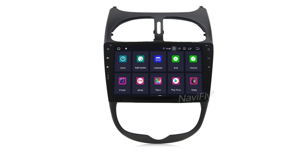 Discount NaviFly GPS Navigation System Android9.0 Car DVD Player for Peugeot 206 2000-2016 Car Radio Stereo RDS BT 4G WiFi SWC free map 12