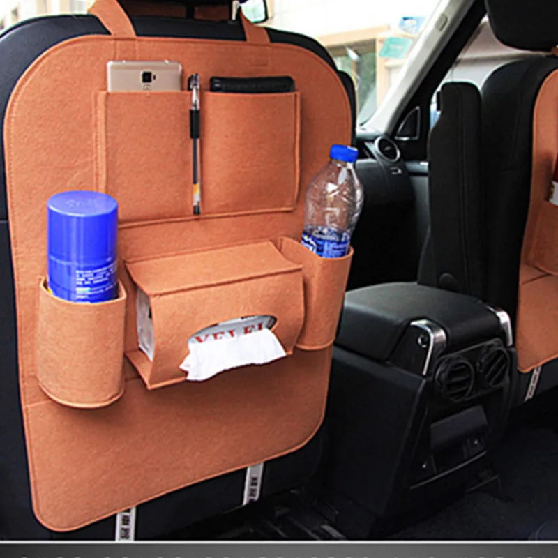 

2pcs/lot Car Storage Bag Universal Back Seat Organizer Box Felt Covers Backseat Holder Bags Container Stowing Tidying Styling