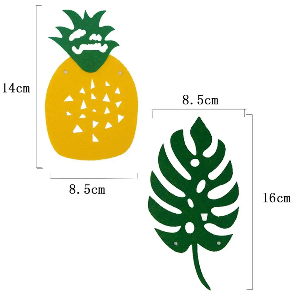 10 шт./партия лист ананаса овсянка тропический лес флаг Гавайский для лета пляжные вечерние гирлянды украшения зеленый лист