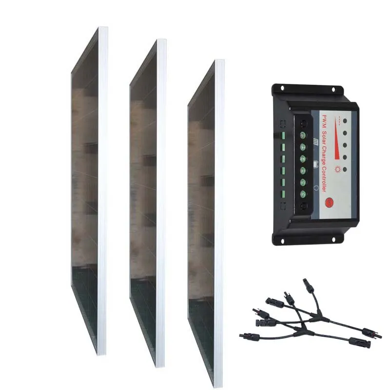 

Solar Kit 300w Solar Panel 100w 12v 3pcs Solar Charge Controller 12v/24v 30A 3 in 1 MC4 Connector Caravab Car Camp Boat Rv Fish