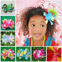 キッズ女の子子供フェザーヘアクリップピンリボン弓ファブリック花スタイルアクセサリー用ヘアガムヘアピンバレッタ装飾品ヘアクリップ