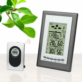 

Indoor/Outdoor Wireless RF Sensor Digital Thermometer Hygrometer LCD Monitor Temperature Humidity Alarm Clock Weather Station