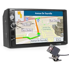 2 din Автомагнитолы gps навигации плеер с Камера карта 7 HD Сенсорный экран Bluetooth MP3 MP5 стерео аудио авто электронный Авторадио