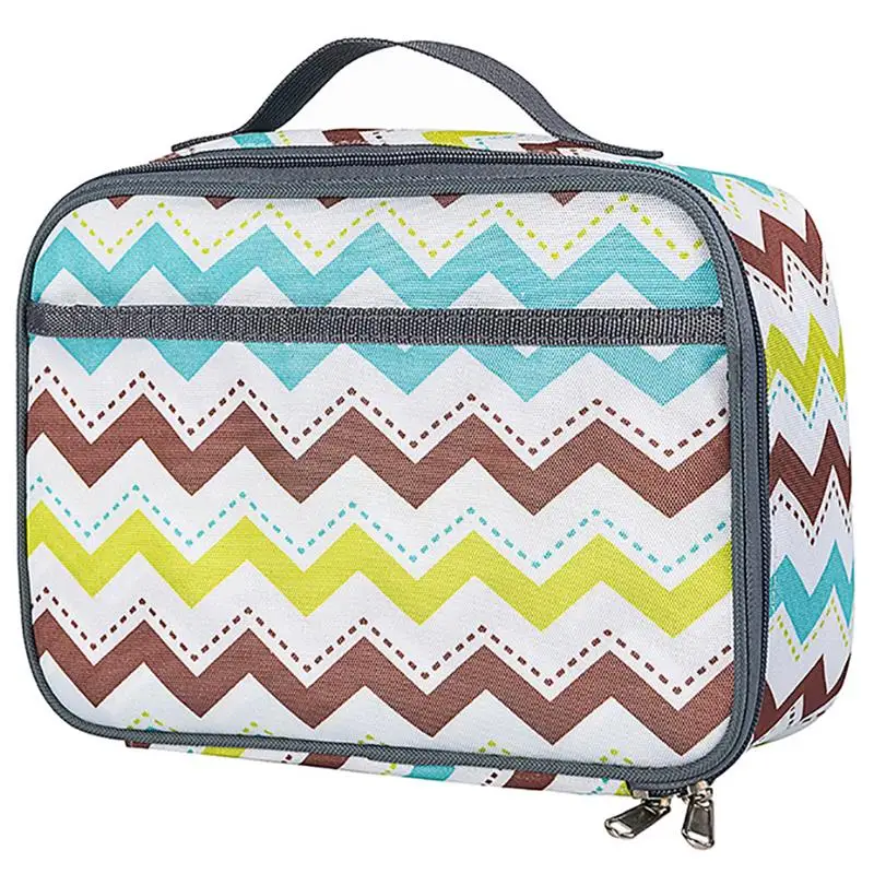Термальность утепленная сумка для ланча для Для женщин дети мальчики девочки школьная сумка для обедов Tote сумки Водонепроницаемый термо-сумку для пикника - Цвет: Wave