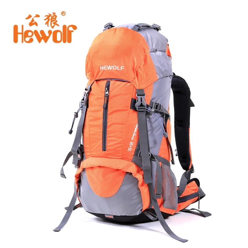Hewolf 2017 Новый открытый альпинизм большой емкости водонепроницаемый 50L рюкзак для мужчин и женщин рюкзак для отдыха и путешествий дождевик