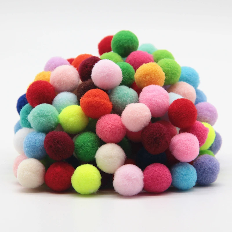 Разноцветные помпоны, 15 мм, плюшевые шарики, сделай сам, для рукоделия, мягкий мини Помпон, Para Artesanato, детские игрушки, свадебные аксессуары для домашнего декора, 20 г - Цвет: Mix