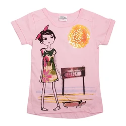 

baby child clothing t-shirt girl new fashion children shirts printed cartoon short sleeve summer nova kids girl t shirt K3949