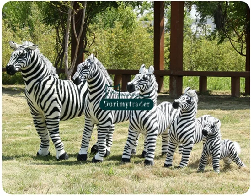 Dorimytrader Cute New 110cm Large Soft Emulational Forest Animal Zebra Plush Toy 43'' Big Stuffed Zebra Doll Photography Props DY60800 (12)