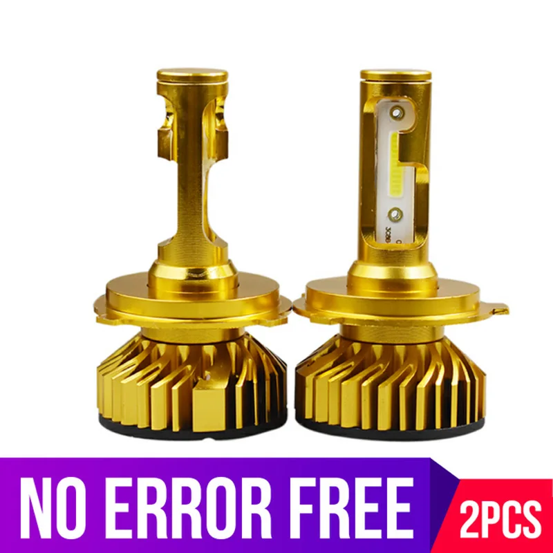 Gold 2Pcs Car Headlight Bulbs H7 led H4 H1 H11 H8 Hb4 CANBUS no error Turbo