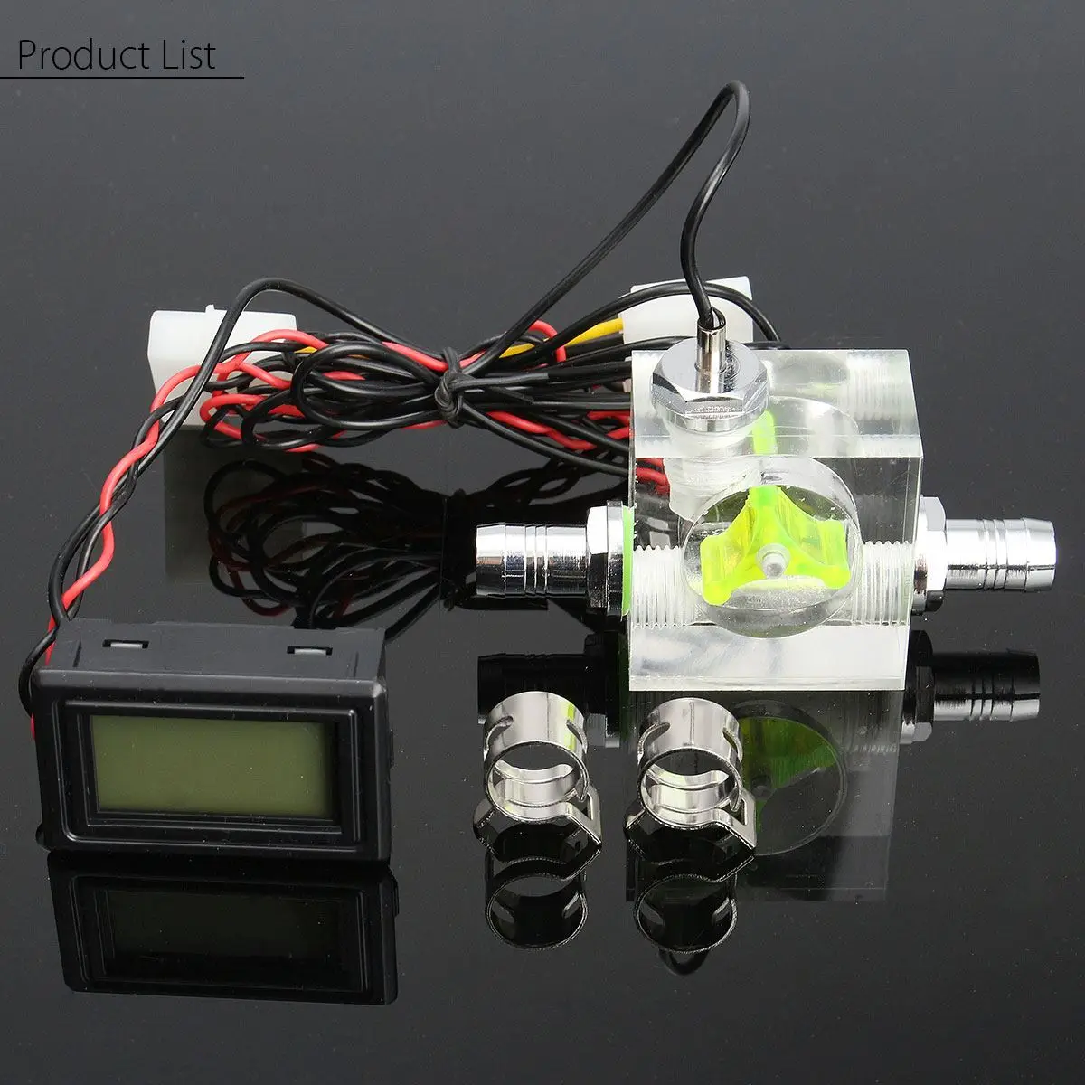 

2017 Water Liquid Cooling 3 Way Flow Meter LED Light Thermometer G1/4 Threaded Connector For Water Liquid Cooler System CPU