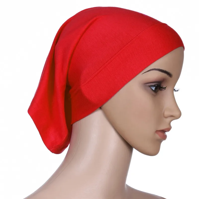 Женский простой внутренний хлопковый шарф, головной хиджаб, исламский головной убор, сплошное полное покрытие, Женский головной убор, мусульманский хиджаб, магазин - Цвет: 7