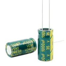 200 шт./лот электролитический конденсатор, алюминиевая крышка, 35В 1000 мкФ 1000 мкФ 35V питания Специальный высокочастотный с украшением в виде кристаллов Размеры: 10*20