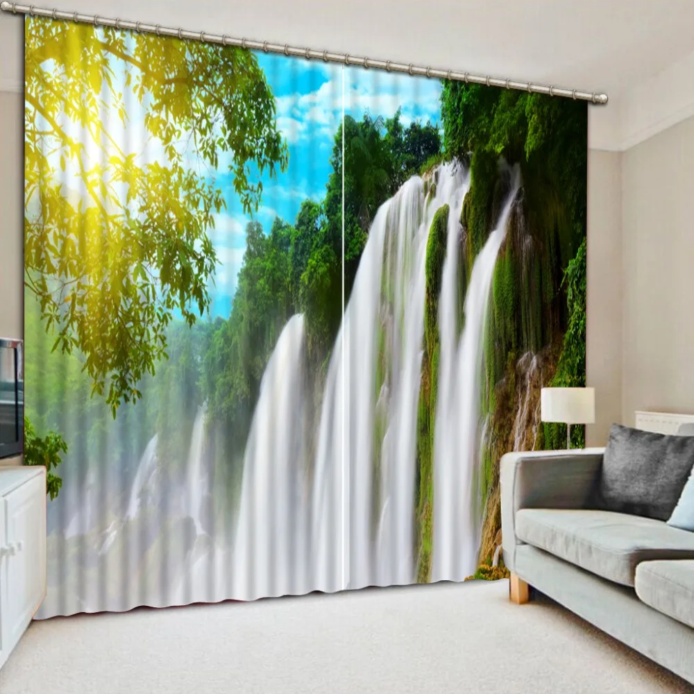 

vintage bedroom curtains nature scenery waterfall 3d curtain modern curtains for bedroom