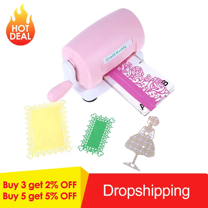 

Dies Cutting Embossing Machine DIY Scrapbooking Dies Cutter Paper Card Die-Cut Machine Home Embossing Dies Tool Pink