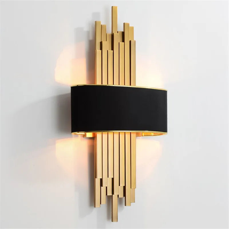  Metal Pipe Living room Led Wall Lamp Gold/Black Body Bedroom Wall Light Corridor Wall Sconce Loft W - 33042623535