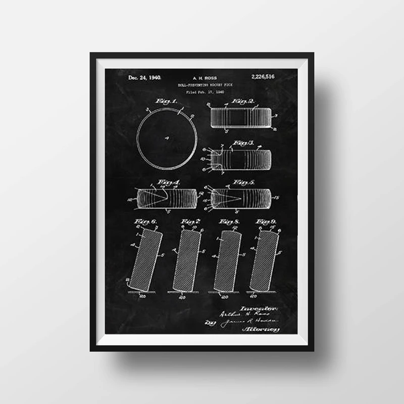 Хоккейная лакированная доска настенные художественные плакаты и принты хоккейный подарок чертеж холст живопись настенные картины Спорт домашний декор комнаты