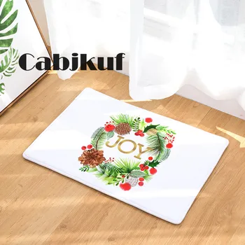 

New Anti-Slip Carpets Christmas Alphabet Wreath Print Mats Bathroom Floor Kitchen Rugs 40x60or50x80cm