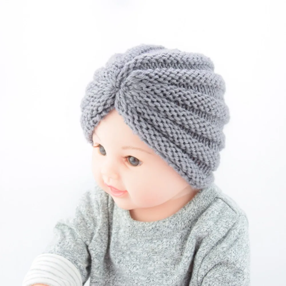 Шапка-тюрбан для новорожденных и маленьких мальчиков и девочек; Шапка-бини; головной убор; теплая шапка на зиму и осень; вязаная детская Шапка-бини; головной убор