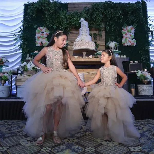 Г. Платья с цветочным узором для девочек на свадьбу; пышные бальные платья для маленьких девочек; фатиновое платье для первого причастия; детская многослойная Асимметричная одежда