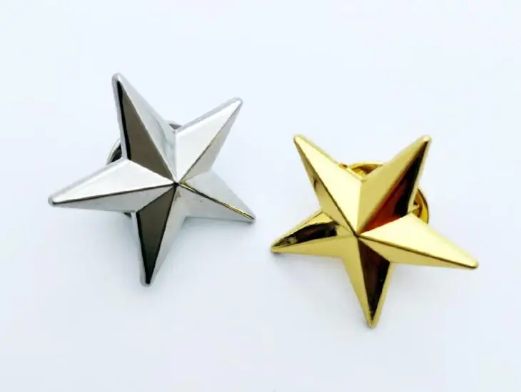 AlloyPentagramBroochesBadgeStarLapelPinsCollarPinsFashion