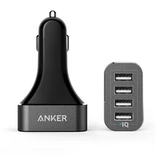 Car Charger: Anker 9.6A / 48W 4-Port USB Car Charger with PowerIQ Technology for iPhone 6s / 6 / plus, Samsung Galaxy