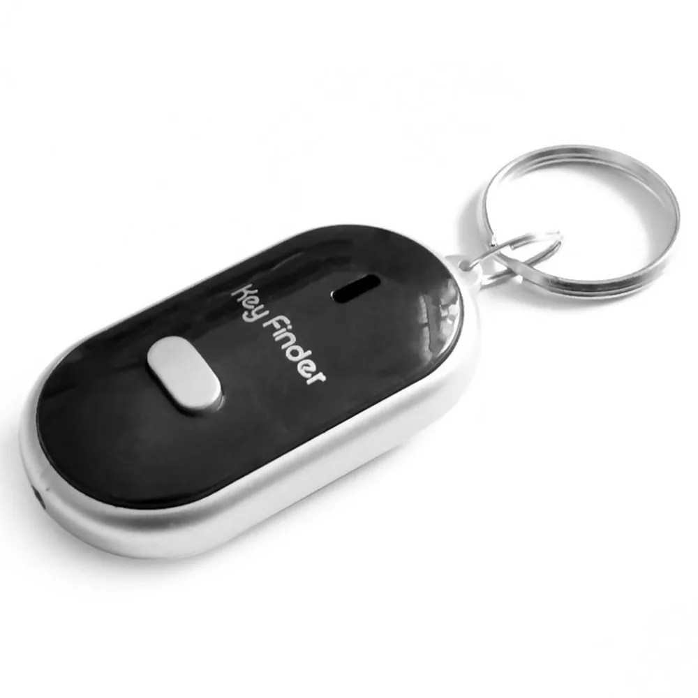 LED Whistle Key Finder Flashing Beeping Sound Control Alarm Anti-Lost Keyfinder Locator Tracker with Keyring 4 Colors For Choice