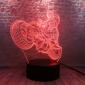 

Avengers End game Spiderman Figuras Flash Model 3D Illusion Nightlight LED 7 Colors Changing Light Marvel Spider-man Figure Toys