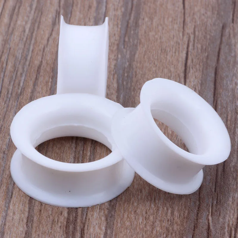 wholesales 96pcs 4-25mm white silicone double flare hollow earring gauges expander kits piercing plugs flesh tunnel