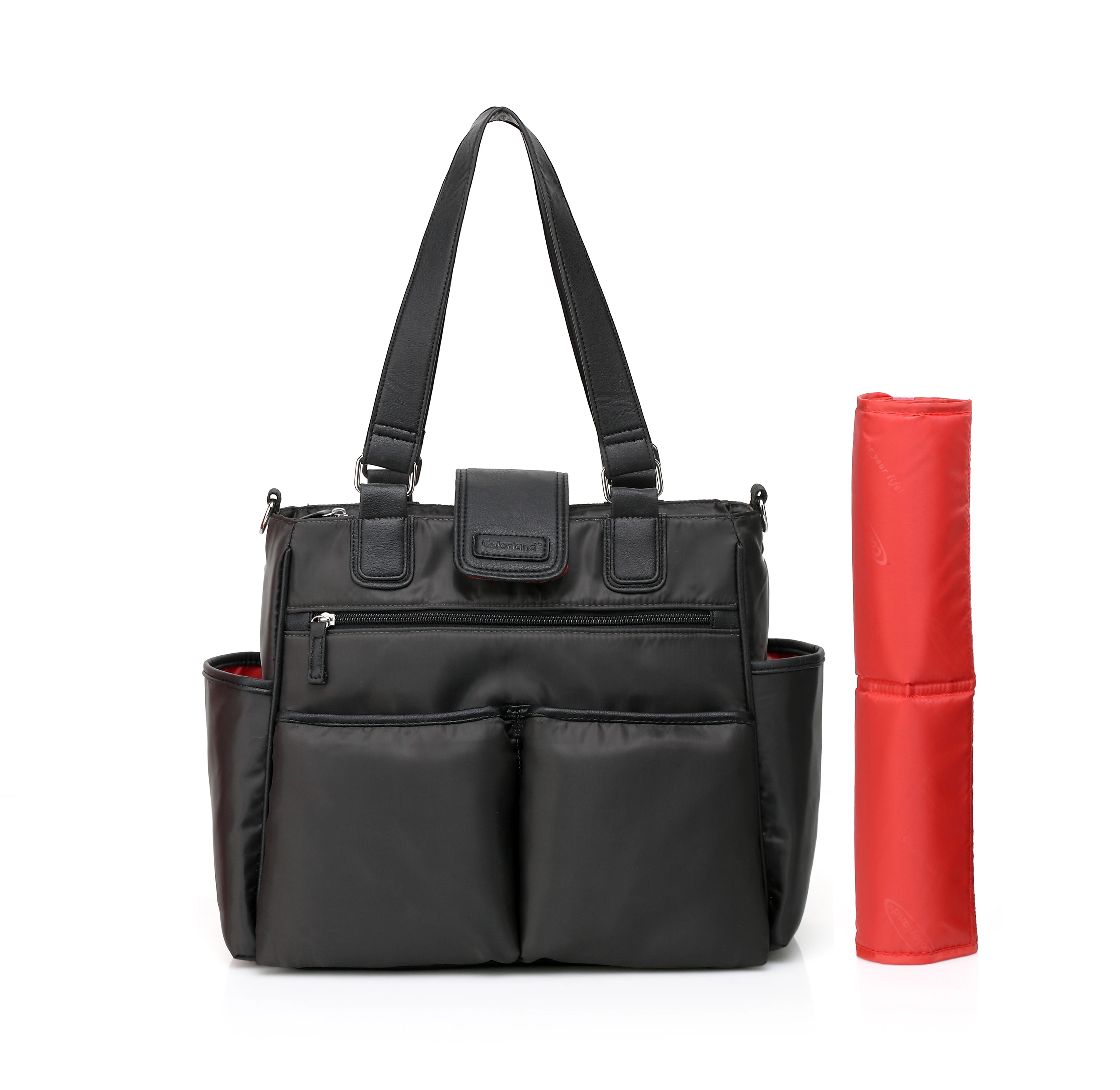 Colorland, новинка, унисекс, умная сумка-мессенджер, сумка для подгузников, Детская сумка для пеленания, сумка для пеленания, с подкладом, ремни для коляски - Цвет: Серый
