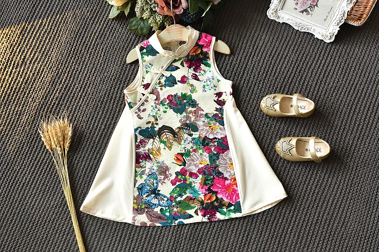Летнее платье AiLe Rabbit новое национальное Qipao для девочек J6128 B 2018|Комплекты одежды| |