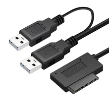 SATA zu USB 2,0 6pin + 7pin 13pin Adapter Kabel Externe Power Kabel für Laptop Optische Laufwerk CD/DVD ROM Slimline Stick
