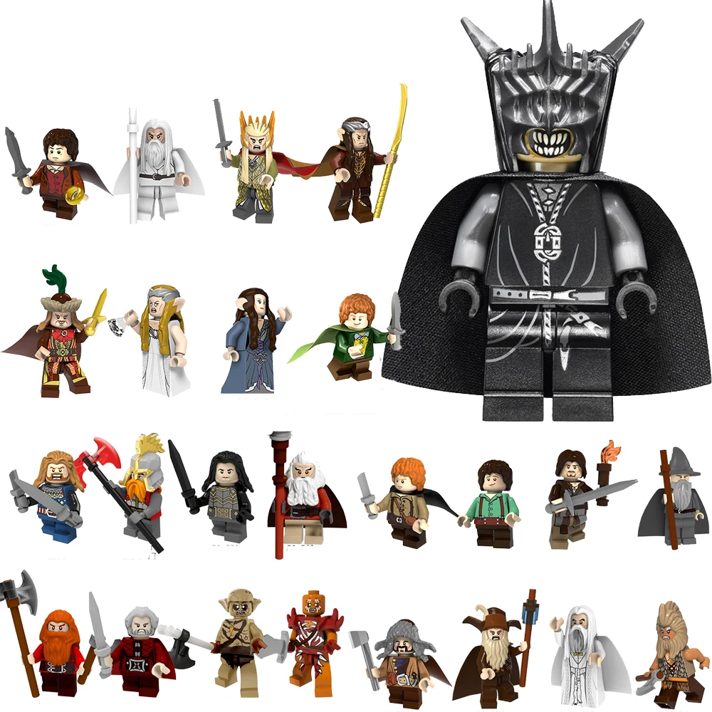 

Hot 6pcs legoed lord of the rings Series Hobbits Faramir Nazgul Sauron building blocks playmobil original Compatible With Legoed