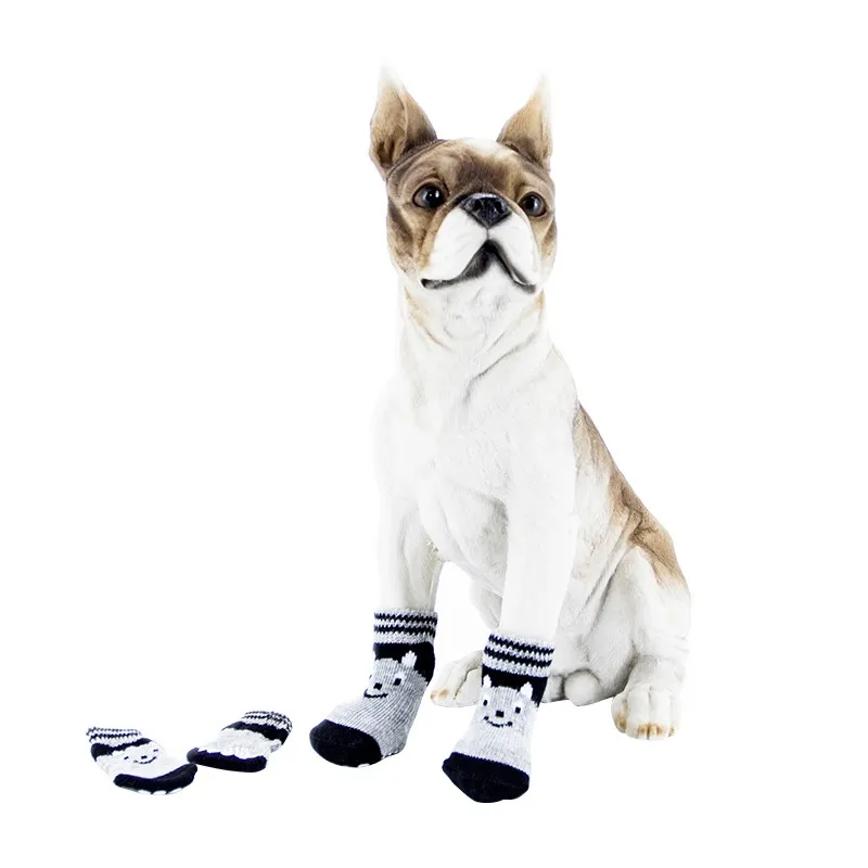 5 стиль зима Рождество Собака милые мягкие теплые вязаные носки мультфильм собака мелких пород Обувь для собак Одежда для домашних собак s-xl