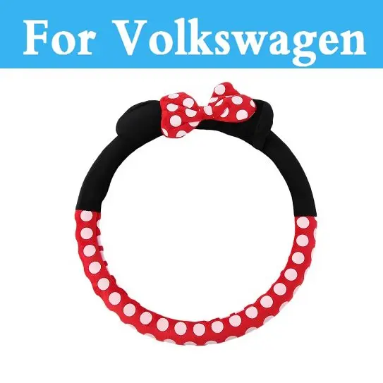 Милый мультяшный флисовый бант Микки панда для Volkswagen Fox Golf GTI Beetle Bora Eos Plus R|car steering
