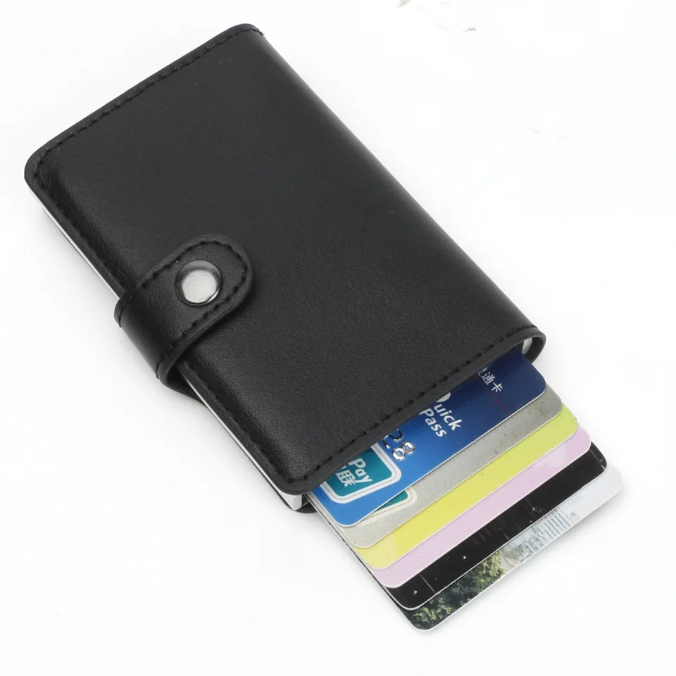 Gemeer RFID автоматический кошелек кредитный держатель для карт чехол алюминиевый сплав анти-дегаузсинг Противоугонная RFID банковская кредитная карта