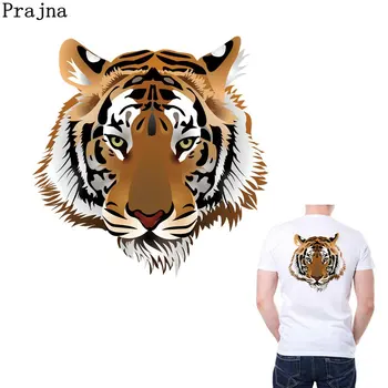 

Prajna Tiger Patch Heat Transfers Iron On Clothes Stickers PVC Iron On Patches Thermal Transfer Hot Vinyl Two Size Badges Cloth