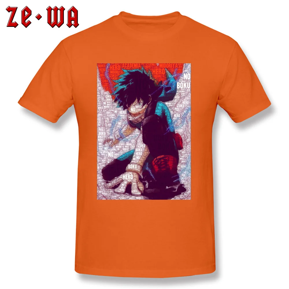 Street Tops & Tees Graphic Crew Neck Funny Short Sleeve Pure Cotton Men Tshirts Unique Tee-Shirt Drop Shipping Izuku Midoriya Boku no Hero Academia 25297 orange