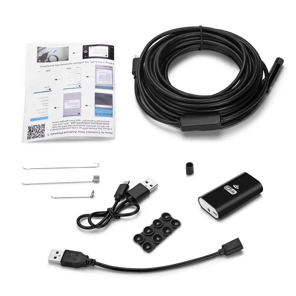 KERUI беспроводной водонепроницаемый мягкий кабель бороскоп микро 8 мм 720P HD WiFi USB эндоскоп камера для IOS iPhone Android телефон
