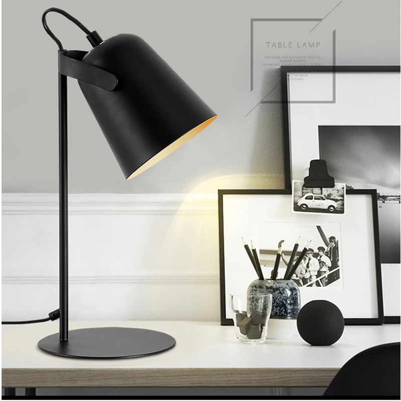 

Modern art deco painted Nordic style creative desk Lamps E27 LED 220V Table Lamp for Office Reading bedside home bedroom study