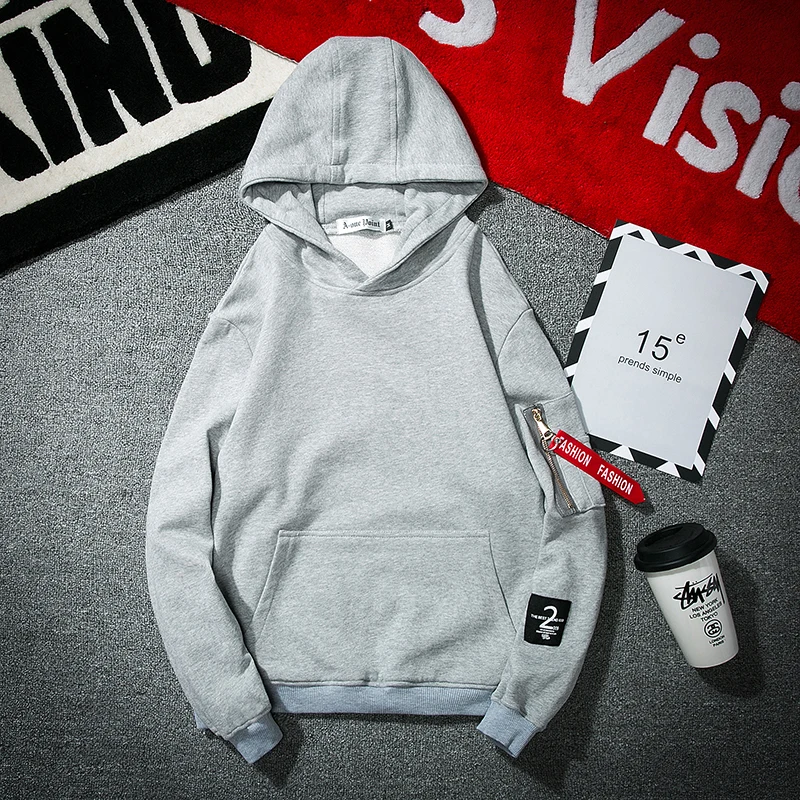New Arrival High Quality sweatshirts Men Fashion Casual supreme hoodie Free Shipping Zipper decoration puzzle hoodies Plus Size