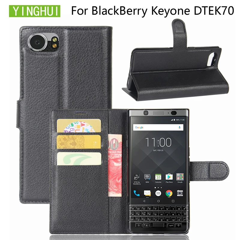 

YINGHUI For BlackBerry Keyone DTEK70 4.5" Case Flip Leather Phone Case Wallet Leather Stand Cover Cases For BlackBerry KEYONE