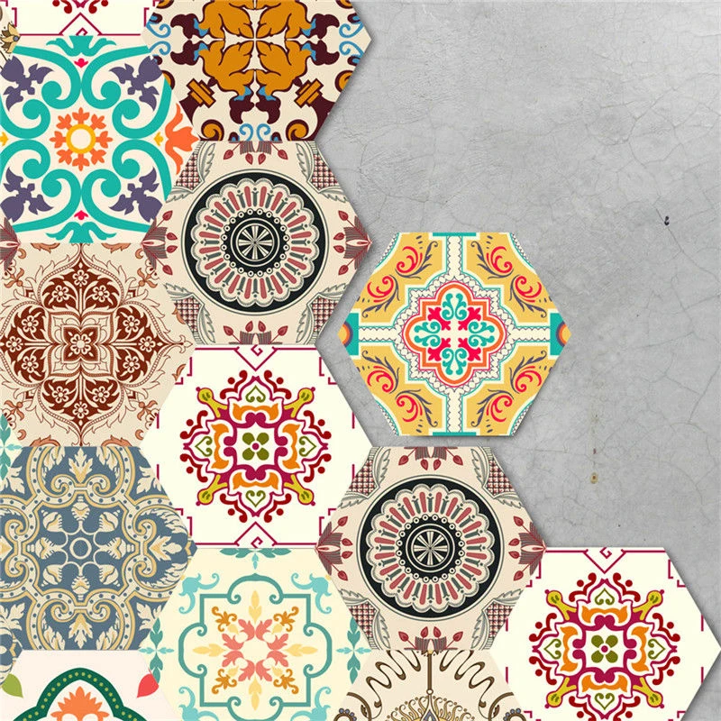 

10Pcs Self Adhesive Vinyl Tile Stickers Wall Floor Decal Kitchen Bathroom Decor