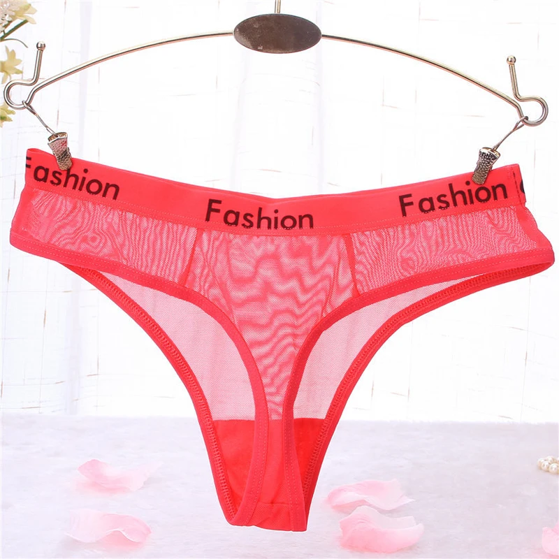 3 pcs/Pack! Sexy Mesh Transparent G-String Panties Low Waist Briefs for Women M L Thong String Fashion Underwear