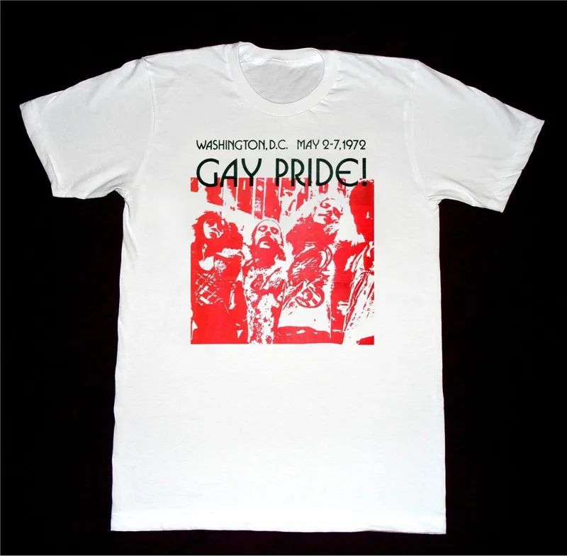 

Design T Shirt Crew Neck Men Gay Pride 1972 Washington Regular Short Tee Shirt