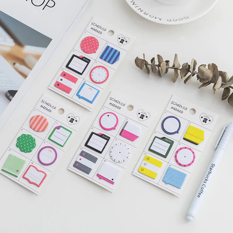 

1 Pcs Creativity Cute Self Adhesive Memo Sticker Notes Kawaii Sticky Memos DIY Memo Pad Sticker Label Stationery