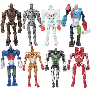 

8Pcs/set Real Steel Adam Robot Duracell Fault Noisy Boy Metro Zeus Twin Cities PVC Action Figure Collectible Model Toy 12CM B904
