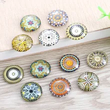TYLFNL 50 шт микс калейдоскоп узор Круглый Стеклянный кабошон 16 мм 18 мм купол с плоской задней поверхностью DIY Ювелирные изделия Поиск S-010108
